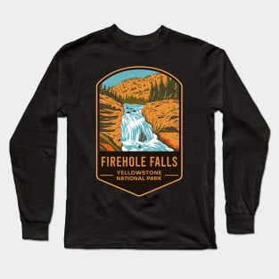 Firehole Falls Yellowstone National Park Long Sleeve T-Shirt